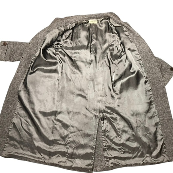 Giorgio Armani ~ Women’s Wool Mohair Alpaca Gray Trench Car Coat ~ Sz 8 ~ VTG - Picture 4 of 16